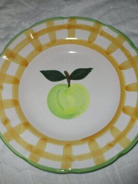 1 WILLIAMS-SONOMA "Country Fair" Salad Pasta Plate 9.25” Green Apple Lattice
